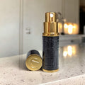 8ml crocodile style black and gold perfume atomizer 