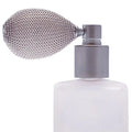 Frosted glass square atomizer with bulb top - frosted grey