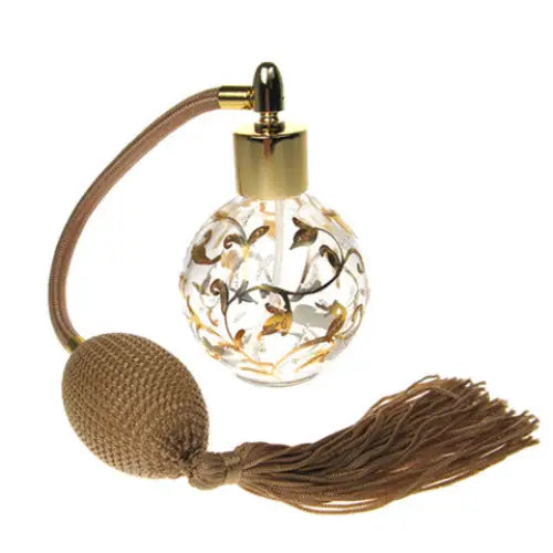 Hand painted round bottle perfume atomizer with Gold tassel