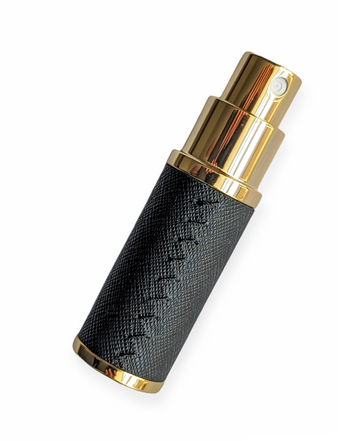 The Essential Atomizer Saffiano Stitch Leather with Gold 8ml Fragrance Atomizer