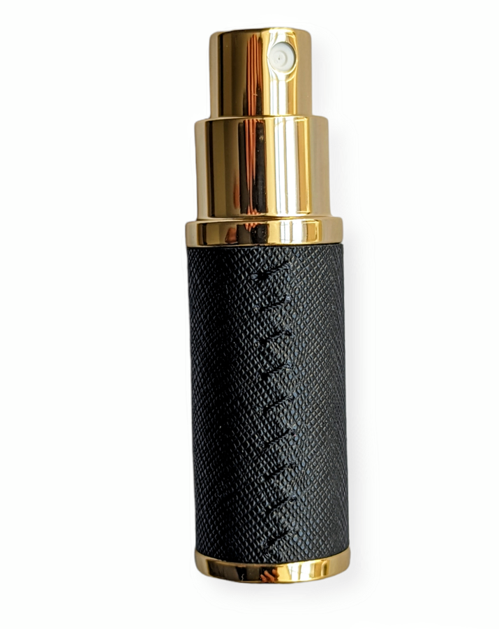 The Essential Atomizer Saffiano Stitch Leather with Gold 8ml Fragrance Atomizer