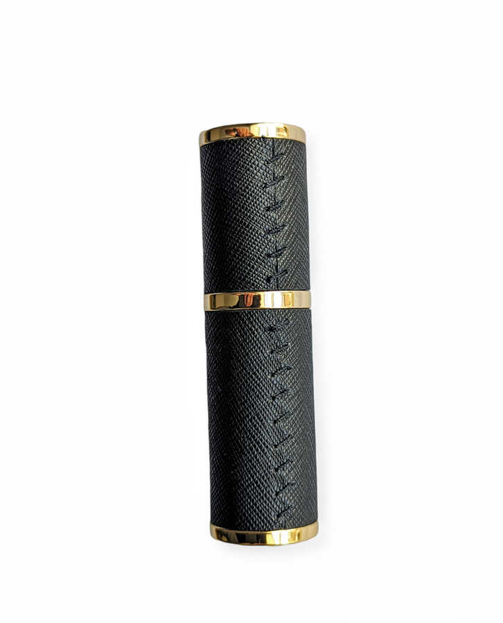 The Essential Atomizer Saffiano Stitch Leather with Gold 8ml Fragrance Atomizer
