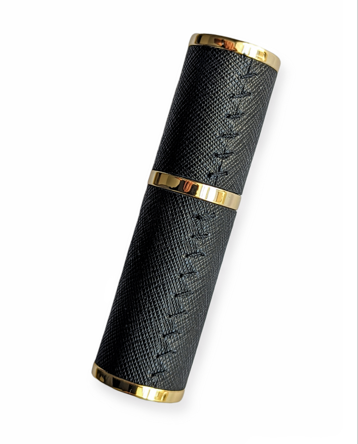 The Essential Atomizer Saffiano Stitch Leather with Gold 8ml Fragrance Atomizer