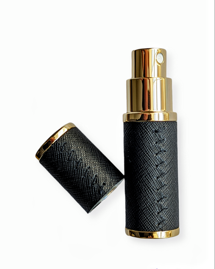 The Essential Atomizer Saffiano Stitch Leather with Gold 8ml Fragrance Atomizer