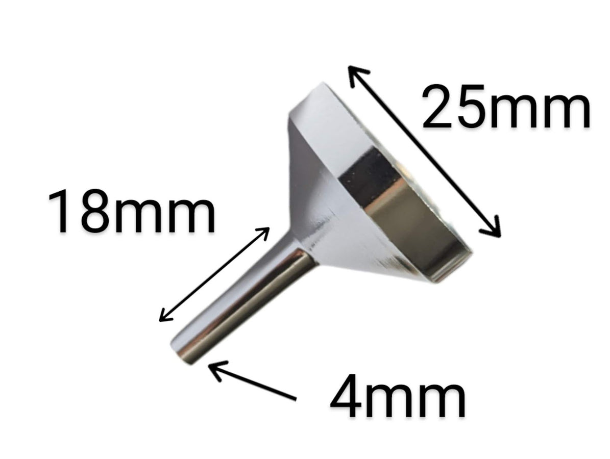 Small Metal Aluminum Filling Funnel – Mini Silver Funnel for Bottles, Perfumes & Essential Oils (3cm Height, 2.4cm Mouth