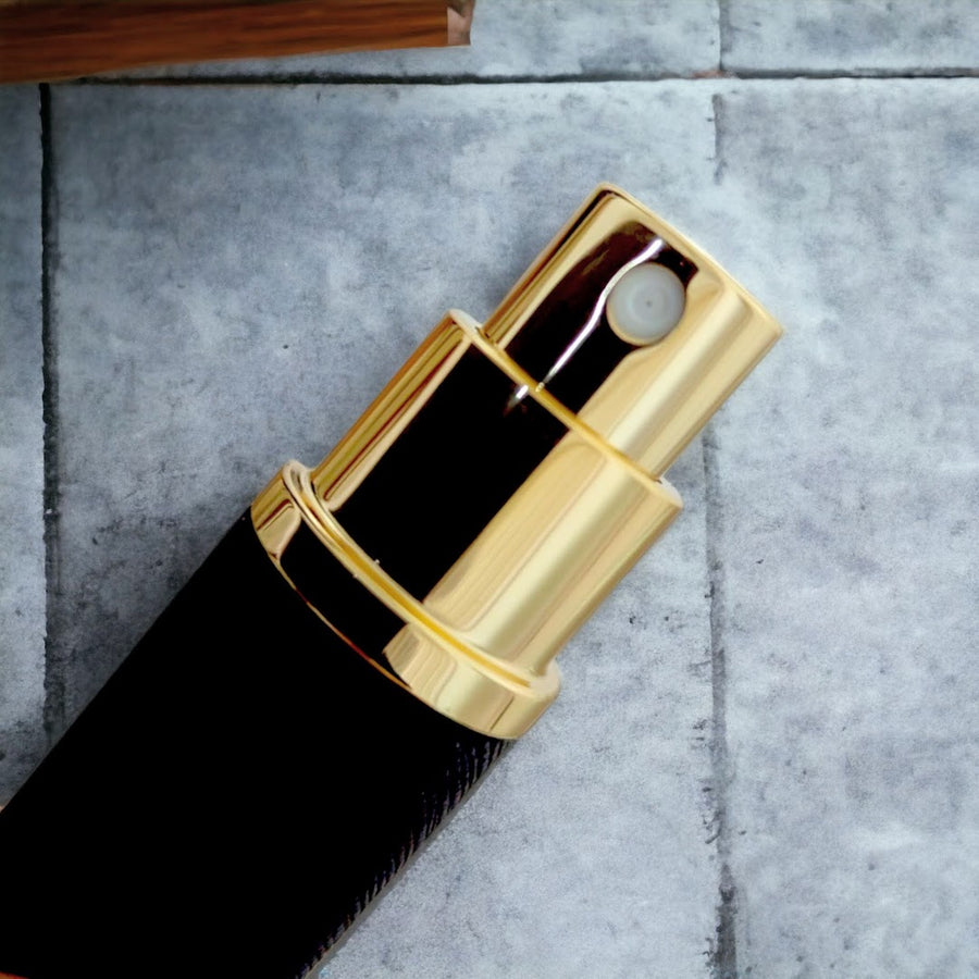 The Essential Atomizer Saffiano Real Leather with Gold 8ml Fragrance Atomizer