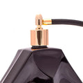 Shaped thick cut black glass with black tassel - BLACK /