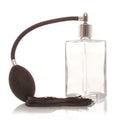 Tall clear glass square 100ml atomizer with black tassel top