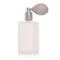 Tall frosted glass square 100ml atomizer with bulb top -