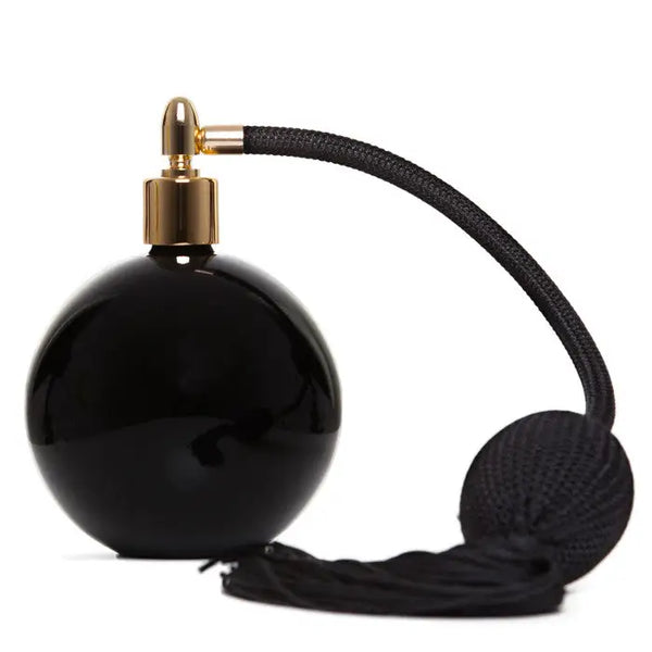 The New IRIS 100ml black gloss atomizer with black tassel &