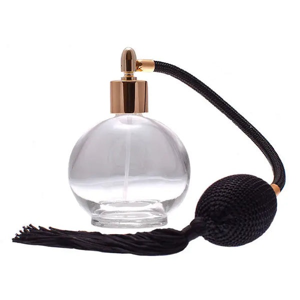 Thick cut glass with black tassel - CLEAR BLACK / CLEAR